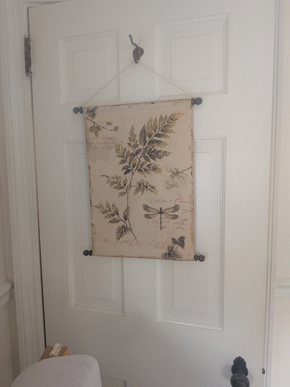 Botanical Dragonfly Wall Hanging - Beige and Green Home Wall Decor